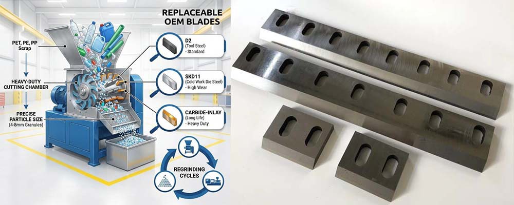 Granulator Blades Heavy-Duty Cutting for Plastic Granulation Granulator Blades Heavy-Duty Cutting for Plastic Granulation