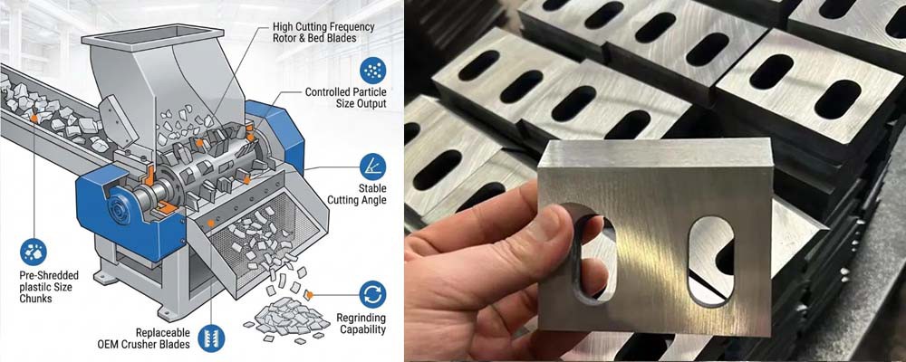 Crushing Grinding Blades Medium-to-Heavy Cutting for Uniform Particles Crushing Grinding Blades Medium-to-Heavy Cutting for Uniform Particles